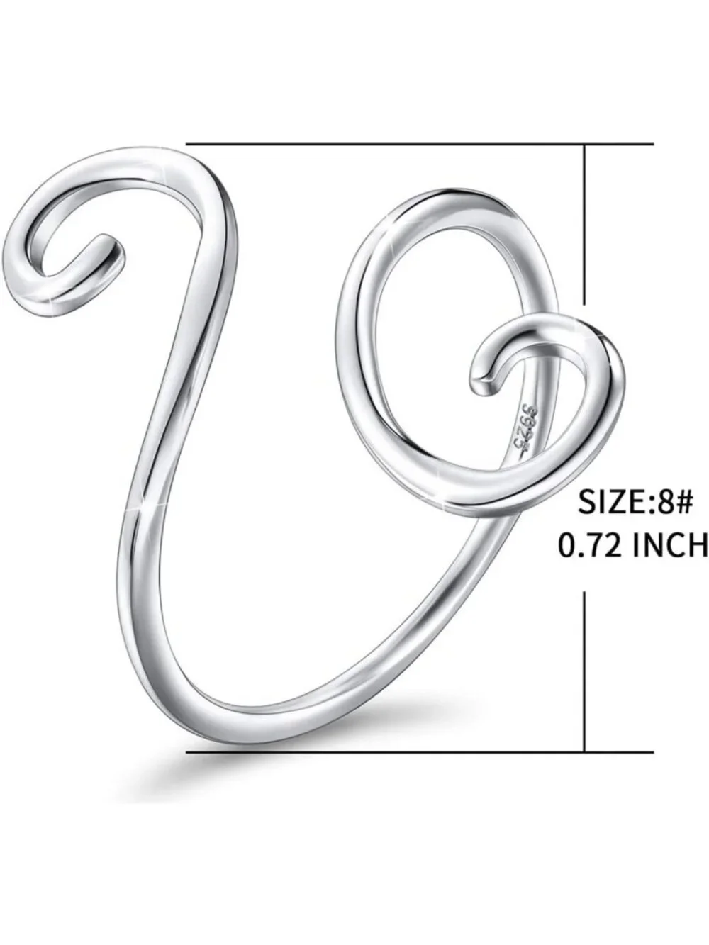 Adjustable S925 Sterling Silver Wrap Open Ring for Women - Elegant & Stylish